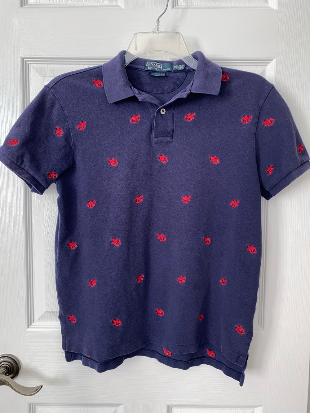 Polo by Ralph Lauren Navy Polo with Red Embroidered Lobsters